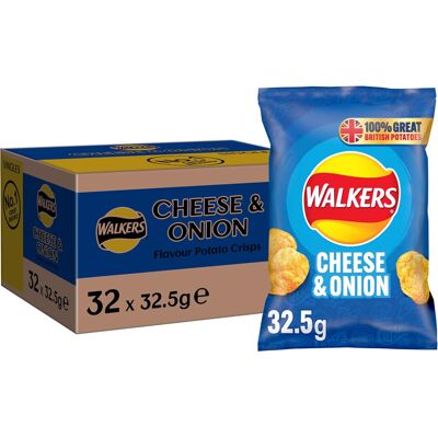 Walkers - Cheese & Onion Crisps - 32.5g - Snack Walkers - Cheese & Onion Crisps - 32.5g - Snack