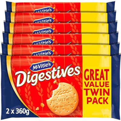 McVities McVitie's Digestives The Original Biscuits, Twin Pack, 2 x 360 g (6 Pack) McVities McVitie's Digestives The Original Biscuits, Twin Pack, 2 x 360 g (6 Pack)