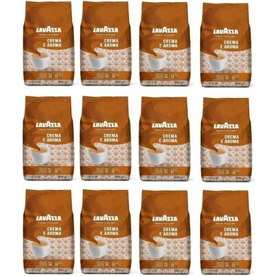 Lavazza Crema e Aroma Coffee Beans - Pack of 12 x 1kg Lavazza Crema e Aroma Coffee Beans - Pack of 12 x 1kg