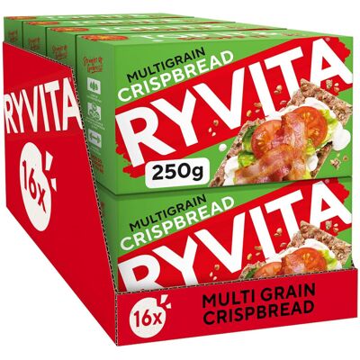 Ryvita Multigrain Crispbread Healthy Snack High in Fibre 16 PACKS of 250g Ryvita Multigrain Crispbread Healthy Snack High in Fibre 16 PACKS of 250g