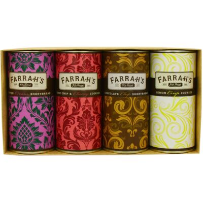 Farrah's-of-Harrogate Farrah's of Harrogate Four Drum Biscuit Selection 1 x Clotted Cream Shortbre Farrah's-of-Harrogate Farrah's of Harrogate Four Drum Biscuit Selection 1 x Clotted Cream Shortbre