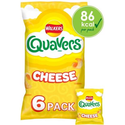 Walkers Cheese Quavers Snacks 16.5g x 6 per pack - Pack of 2 Walkers Cheese Quavers Snacks 16.5g x 6 per pack - Pack of 2