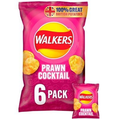 Walkers Prawn Cocktail Crisps 25g x 6 per pack - Pack of 2 Walkers Prawn Cocktail Crisps 25g x 6 per pack - Pack of 2
