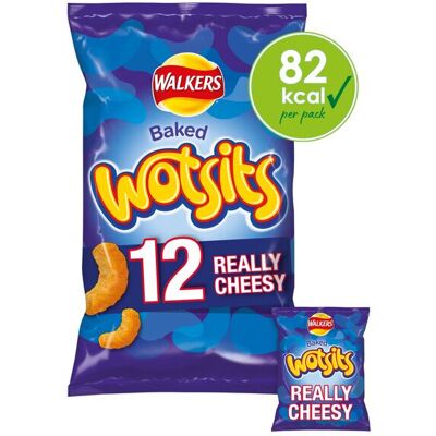 Walkers Wotsits Cheese 12 Pack Snacks 12 x 16g - (PACK OF 8) Walkers Wotsits Cheese 12 Pack Snacks 12 x 16g - (PACK OF 8)