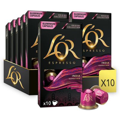 L'Or - Nespresso Compatible Capsules (India) - 10 packs 100 pods - Coffee Capsules L'Or - Nespresso Compatible Capsules (India) - 10 packs 100 pods - Coffee Capsules