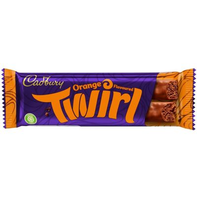 Cadbury Twirl Orange Chocolate Bar, The Classic Creamy Taste, 43 g (Pack of 48) Cadbury Twirl Orange Chocolate Bar, The Classic Creamy Taste, 43 g (Pack of 48)