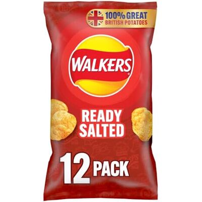 Walkers Ready Salted Multipack Crisps, 12 x 25g Walkers Ready Salted Multipack Crisps, 12 x 25g