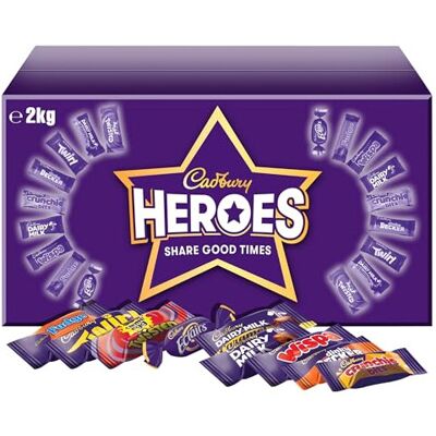 Cadbury Heroes Chocolate Bulk Share Box, Assorted Mini-Size Milk Chocolate Bars, Cadbury Heroes Chocolate Bulk Share Box, Assorted Mini-Size Milk Chocolate Bars,