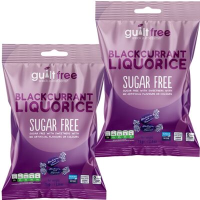 GuiltFree (Pack of 2) Sugar Free Blackcurrant & Liquorice Sweets 75g GuiltFree (Pack of 2) Sugar Free Blackcurrant & Liquorice Sweets 75g