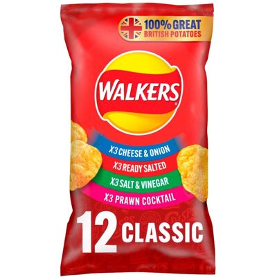 Walkers Classic Pack Crisps 12 x 25g Walkers Classic Pack Crisps 12 x 25g