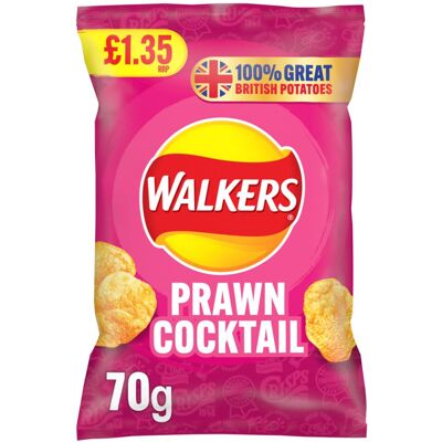 Walkers Prawn Cocktail Sharing Crisps 70g (Pack of 18) Walkers Prawn Cocktail Sharing Crisps 70g (Pack of 18)
