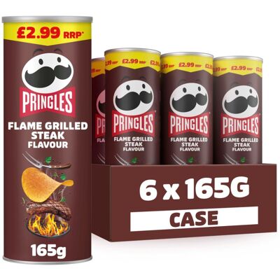 Pringles Flame Grilled Steak Sharing Crisps 165g (Pack of 6) Pringles Flame Grilled Steak Sharing Crisps 165g (Pack of 6)