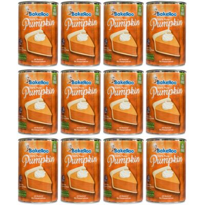 (Case of 12) Bakeroo Tinned Pumpkin Puree (Pumpkin Pie Filling) - 425g, 100% Nat (Case of 12) Bakeroo Tinned Pumpkin Puree (Pumpkin Pie Filling) - 425g, 100% Nat