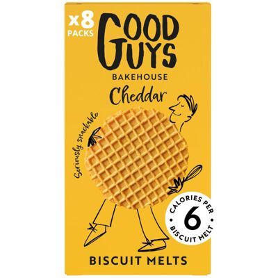 Good Guys Bakehouse Good Guys Cheddar 8xPacks. Real Cheese, 40% Less Fat. Tasty, Melty, Low Calorie Good Guys Bakehouse Good Guys Cheddar 8xPacks. Real Cheese, 40% Less Fat. Tasty, Melty, Low Calorie