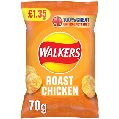 Walkers Roast Chicken Sharing Crisps 70g (Pack of 18) Walkers Roast Chicken Sharing Crisps 70g (Pack of 18)