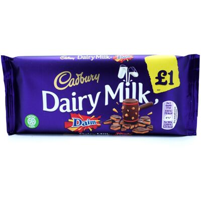 Cadbury Dairy Milk Daim Bar 120g (Box of 18) Cadbury Dairy Milk Daim Bar 120g (Box of 18)