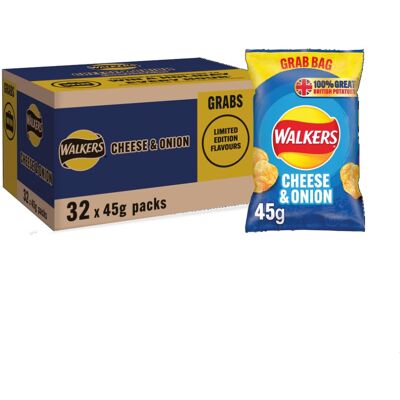 Walkers Cheese & Onion Crisps Grab Bag 45g Walkers Cheese & Onion Crisps Grab Bag 45g