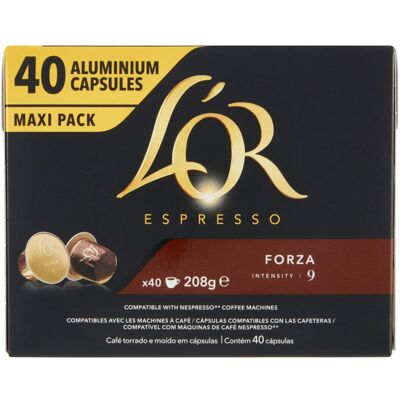 L'OR Forza Coffee Capsules, Pack of 40 L'OR Forza Coffee Capsules, Pack of 40