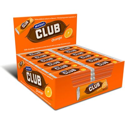 McVities McVitie's Club Orange Biscuit Bars, Zesty Orange Flavour, 22 g (Pack of 60) McVities McVitie's Club Orange Biscuit Bars, Zesty Orange Flavour, 22 g (Pack of 60)