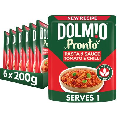 Dolmio Pasta Pronto Tomato and Chilli Microwave Fusili with Sauce, Bulk Multipac Dolmio Pasta Pronto Tomato and Chilli Microwave Fusili with Sauce, Bulk Multipac