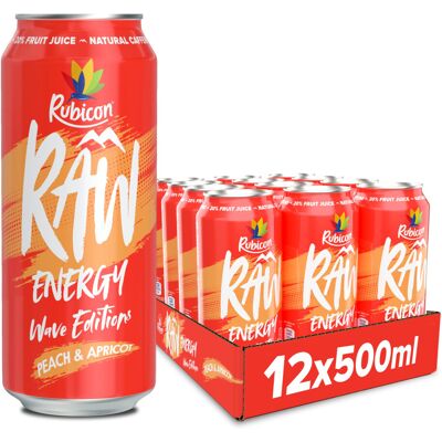 Rubicon RAW 12 Pack Peach & Apricot Wave Edition Energy Drink, 20% Real Fruit Ju Rubicon RAW 12 Pack Peach & Apricot Wave Edition Energy Drink, 20% Real Fruit Ju