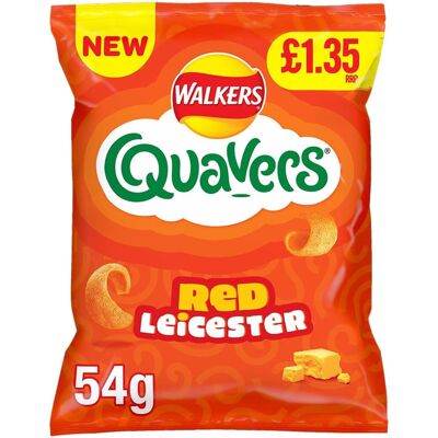KidzBuzz Quavers Red Leicester Cheese Sharing Crisps 54g (Pack of 12) KidzBuzz Quavers Red Leicester Cheese Sharing Crisps 54g (Pack of 12)