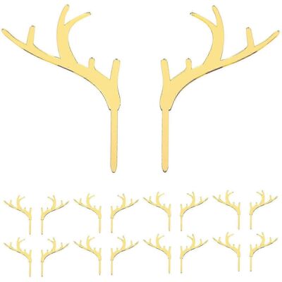 Unbranded 30 Pcs Antler Cupcake Toppers for Christmas Cakes Unbranded 30 Pcs Antler Cupcake Toppers for Christmas Cakes