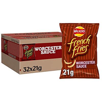 Walkers Crisps French Fries Worcester Sauce Snacks, 21g (Case of 32) Walkers Crisps French Fries Worcester Sauce Snacks, 21g (Case of 32)