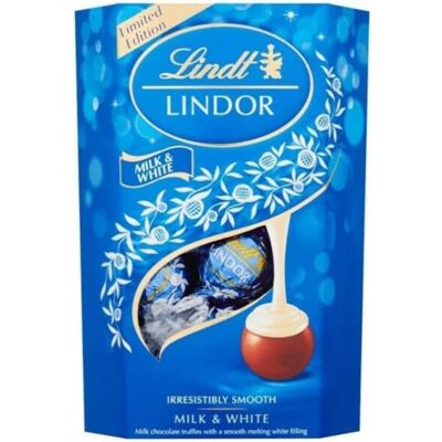 Lindt Lindor Milk and White Chocolate Truffles Box Approx 16 balls 200 g Lindt Lindor Milk and White Chocolate Truffles Box Approx 16 balls 200 g