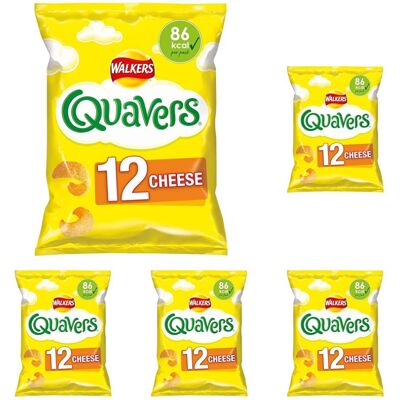 Walkers Quavers Snacks Cheese 12 x 16g Pack of 5 Walkers Quavers Snacks Cheese 12 x 16g Pack of 5