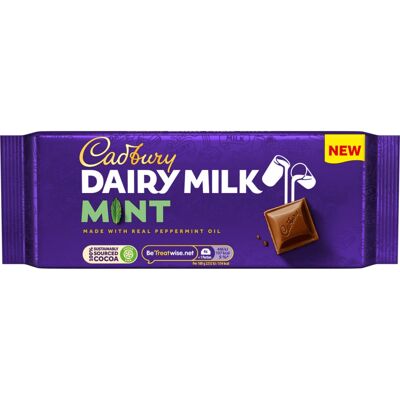 Cadbury Dairy Milk Mint Chocolate Bar 180g Cadbury Dairy Milk Mint Chocolate Bar 180g