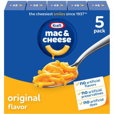 Kraft Mac & Cheese 7.25 Oz, 5 Kraft Mac & Cheese 7.25 Oz, 5