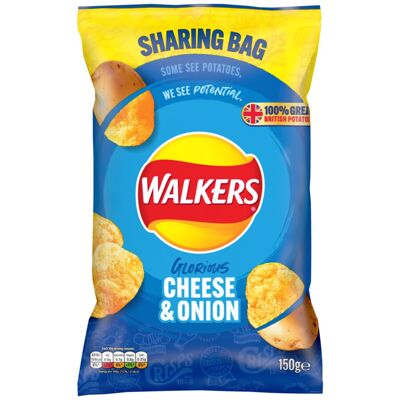 Walkers Cheese Onion Sharing Crisps 150g Walkers Cheese Onion Sharing Crisps 150g