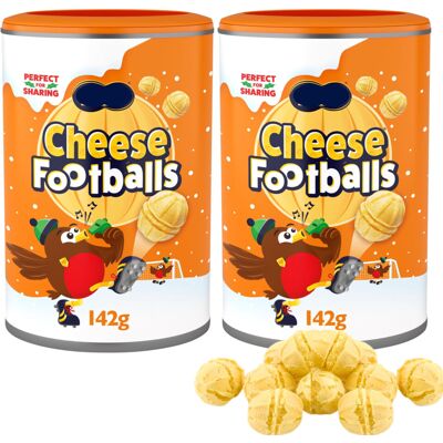 AQUA THOUGHTS 2x Cheese footballs Caddy 2x142g Christmas Savoury Snacks Stocking fillers AQUA THOUGHTS 2x Cheese footballs Caddy 2x142g Christmas Savoury Snacks Stocking fillers