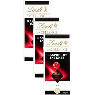 Lindt Excellence Dark Raspberry Chocolate Bar 100g Pack of 3 Lindt Excellence Dark Raspberry Chocolate Bar 100g Pack of 3