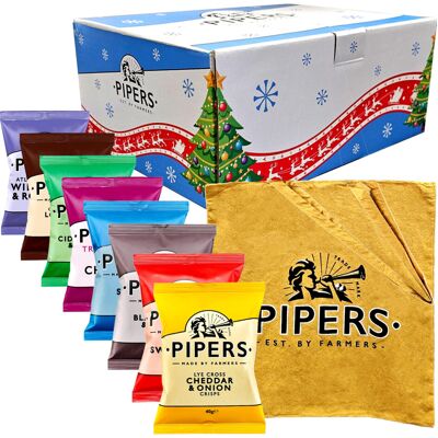 Pipers Crisps Festive Selection Box 8 Flavours with Tote Bag 8 x 40g Multip Pipers Crisps Festive Selection Box 8 Flavours with Tote Bag 8 x 40g Multip