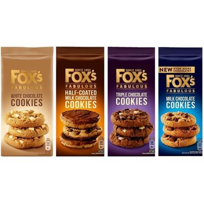 Snackify Fox's Fabulous cookies, Four Luxury Flavours of Snackify Fox's Fabulous cookies, Four Luxury Flavours of
