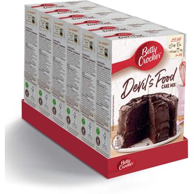 Betty Crocker Devil's Food Chocolate Cake Mix 425g (Pack of 6) Betty Crocker Devil's Food Chocolate Cake Mix 425g (Pack of 6)