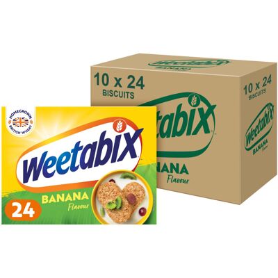 Weetabix Banana Pack of 10 x 24 Biscuits ? Natural Banana Taste Wheat Breakfast Weetabix Banana Pack of 10 x 24 Biscuits ? Natural Banana Taste Wheat Breakfast