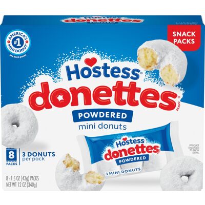 Unbranded Donettes powdered mini donuts box of 8 Unbranded Donettes powdered mini donuts box of 8