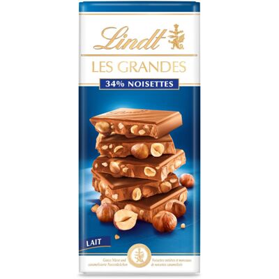 Lindt Les Grandes Milk Chocolate Hazelnut Bar, 150g (Pack of 13) Lindt Les Grandes Milk Chocolate Hazelnut Bar, 150g (Pack of 13)