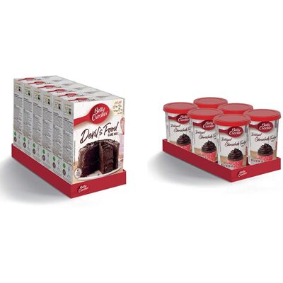 Betty Crocker Devil's Food Chocolate Cake Mix 425g (Pack of 6) & Chocolate Fudge Betty Crocker Devil's Food Chocolate Cake Mix 425g (Pack of 6) & Chocolate Fudge