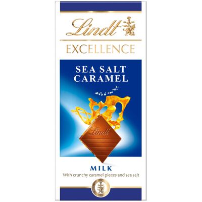 Lindt EXCELLENCE Milk Chocolate, Sea Salt & Caramel Bar, 100g (Pack of 10) Lindt EXCELLENCE Milk Chocolate, Sea Salt & Caramel Bar, 100g (Pack of 10)