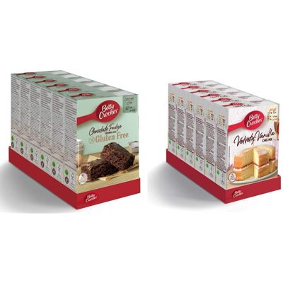 Betty Crocker Gluten Free Chocolate Fudge Brownie(Pack of 6) & Velvety Vanilla C Betty Crocker Gluten Free Chocolate Fudge Brownie(Pack of 6) & Velvety Vanilla C