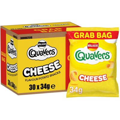 Walkers Quavers Cheese Snacks 34 g (Case of 30) Walkers Quavers Cheese Snacks 34 g (Case of 30)