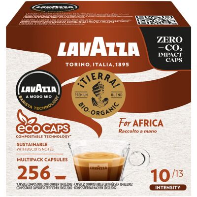 Lavazza A Modo Mio Tierra for Africa, 256 Coffee Capsules for an Espresso with B Lavazza A Modo Mio Tierra for Africa, 256 Coffee Capsules for an Espresso with B