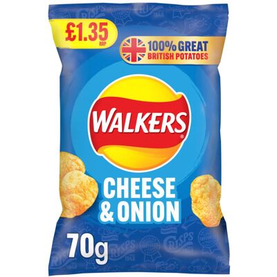 Walkers Cheese & Onion Crisps 70g (Pack of 18) Walkers Cheese & Onion Crisps 70g (Pack of 18)