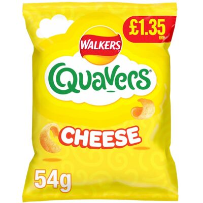 Walkers Walker Quavers Cheese Snack Crisp 54g (Pack of 18) Walkers Walker Quavers Cheese Snack Crisp 54g (Pack of 18)