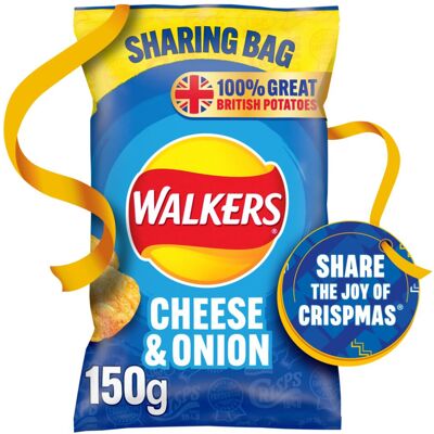Walkers Cheese & Onion Crisps 150g (Pack of 6) Walkers Cheese & Onion Crisps 150g (Pack of 6)
