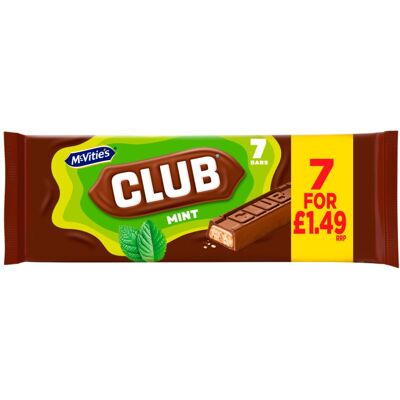 McVities McVitie's Club Biscuit 6 Bars 22g (Pack of 12) McVities McVitie's Club Biscuit 6 Bars 22g (Pack of 12)